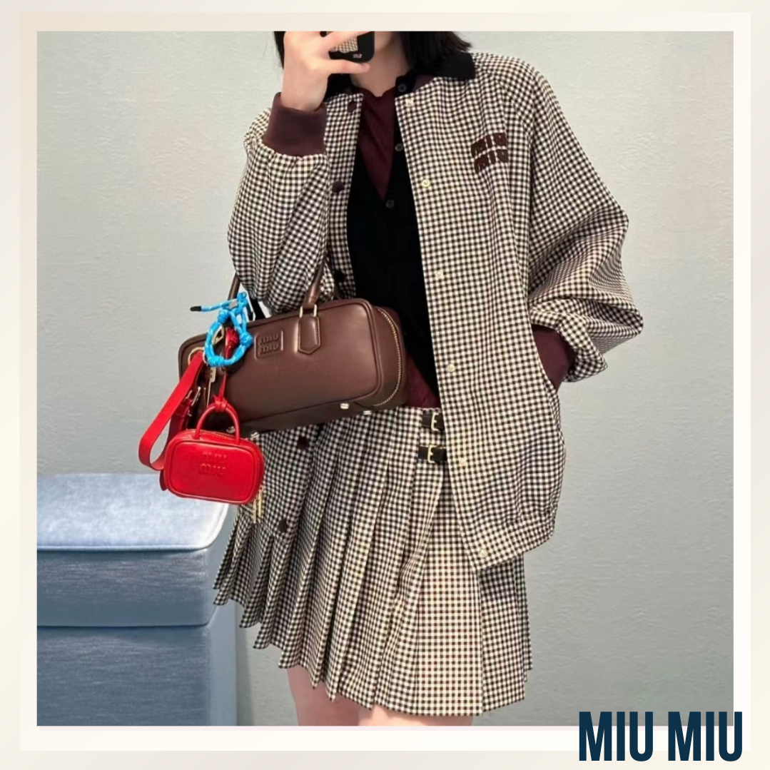 トレンドのチェック《Miu Miu》ギンガムチェックジャケット (MiuMiu