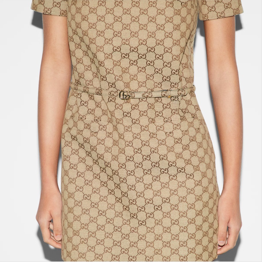 GUCCI《GGキャンバス ドレス》キャメル DHL発送 直営店 (GUCCI