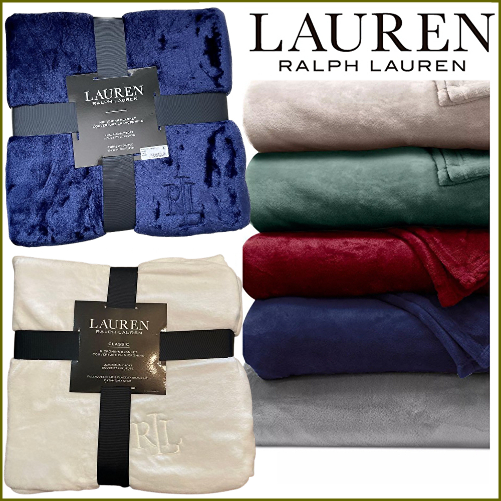 未使用RALPH 未使用 Ralph Lauren 毛布 ブランケット Qeeneサイズ