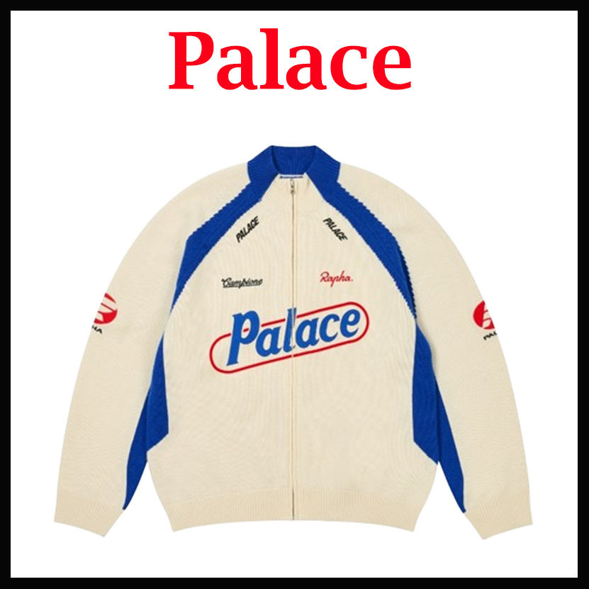 人気 ☆PALACE☆ RAPHA ZIP KNIT WHITE - 24FW (Palace Skateboards