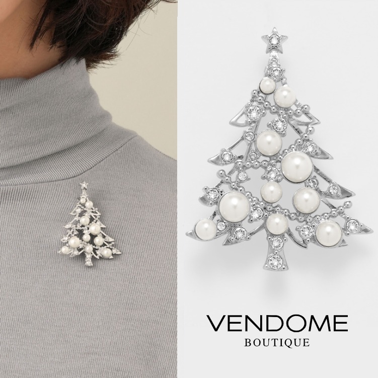 VENDOME BOUTIQUE】クリスマスツリー ブローチ (ブローチ・コサージュ