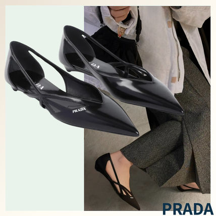 ポインテッドトゥ PRADA(プラダ) フラットシューズ(レディース