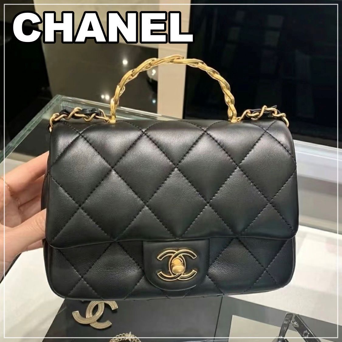 CHANEL 25C《トップハンドル♪》ミニフラップバッグ BK (CHANEL