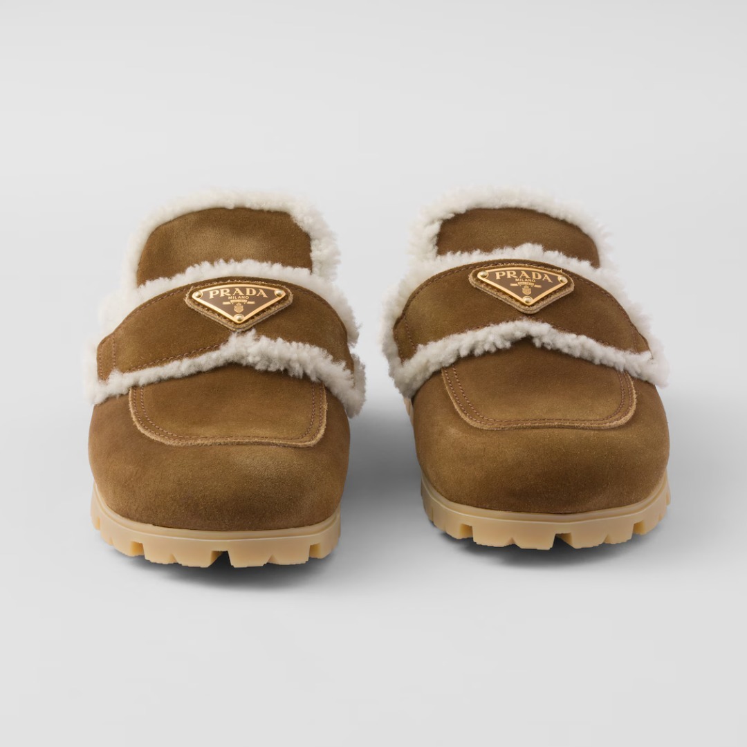 Precious掲載】PRADA◇スエード シアリング もこもこ サンダル (PRADA