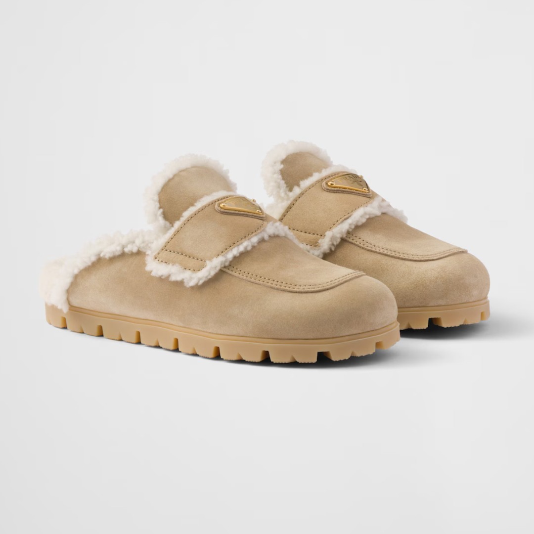 Precious掲載】PRADA◇スエード シアリング もこもこ サンダル (PRADA