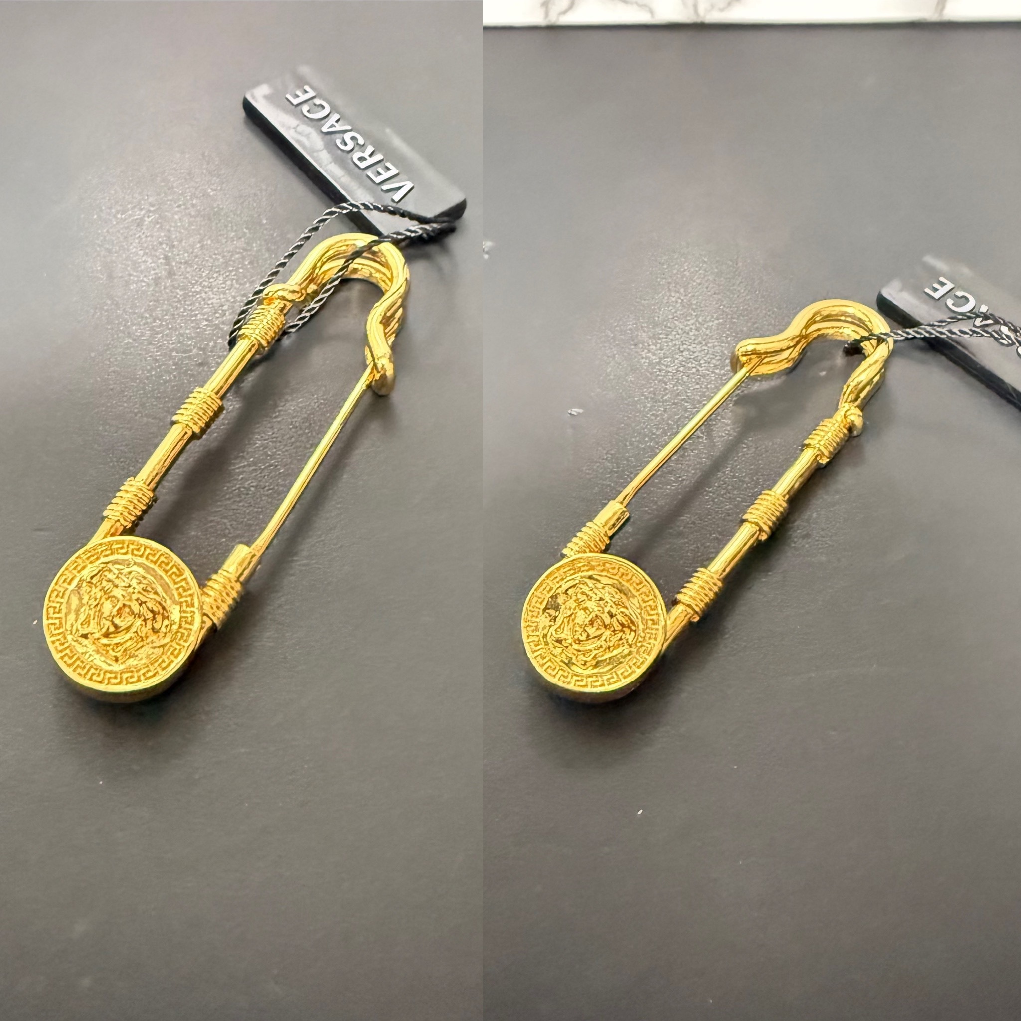 国内配送、versace 】ヴェルサーチ セーフティピンブローチ (VERSACE