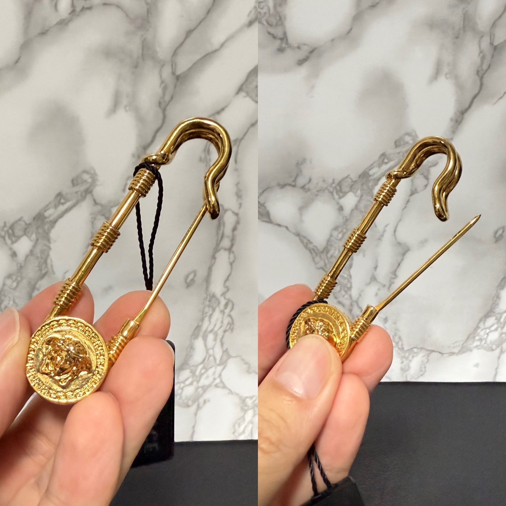 国内配送、versace 】ヴェルサーチ セーフティピンブローチ (VERSACE