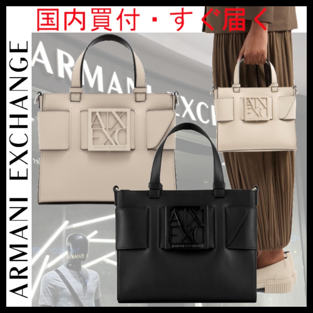 ☆A/X Armani Exchange☆国発 BOXロゴバックル ミニハンドバッグ (A/X