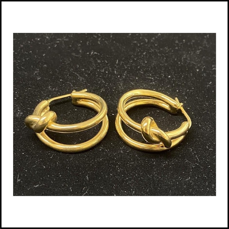 25新作 セリーヌ ノット ダブル フープ ピアス レディース (CELINE