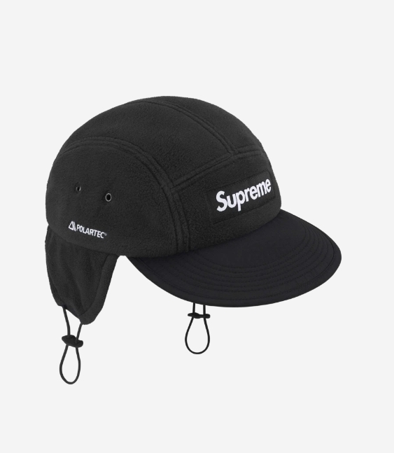 SUPREME】POLARTEC EARFLAP CAMP CAP BLACK 24FW (Supreme/キャップ