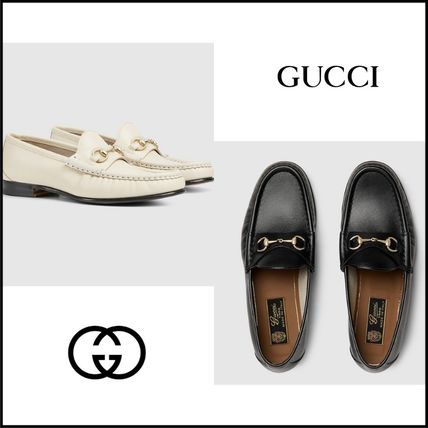 ホワイト（白）系 21.5cm GUCCI(グッチ) ローファー・オックスフォード