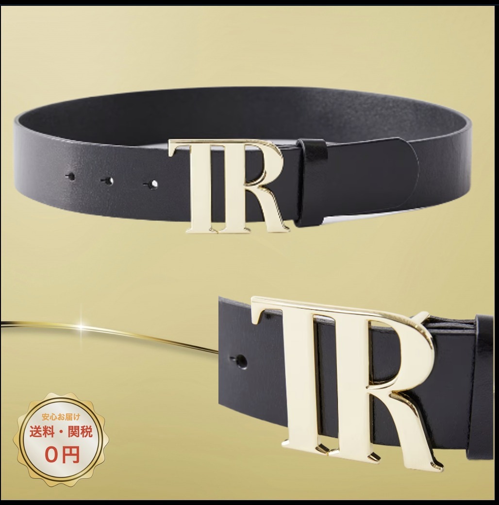 関税込み♪【TRUE RELIGION】TRゴールド ☆ ロゴ ベルト (TRUE