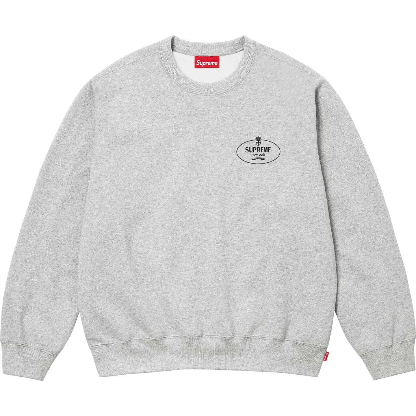 SUPREME】 Crest Crewneck Heather Grey - 24FW (Supreme/スウェット