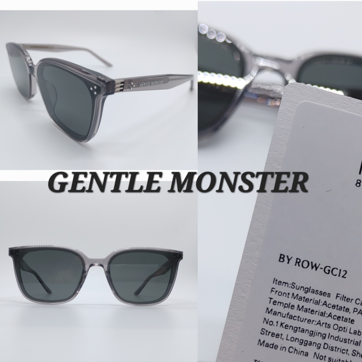 BY ROW GC12】☆スタイリッシュなグレー半透明サングラス☆ (Gentle