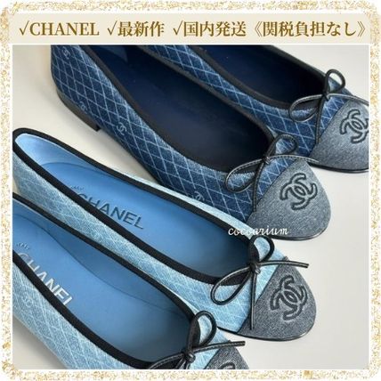 ネイビー（紺）系 CHANEL(シャネル) バレエシューズ(レディース
