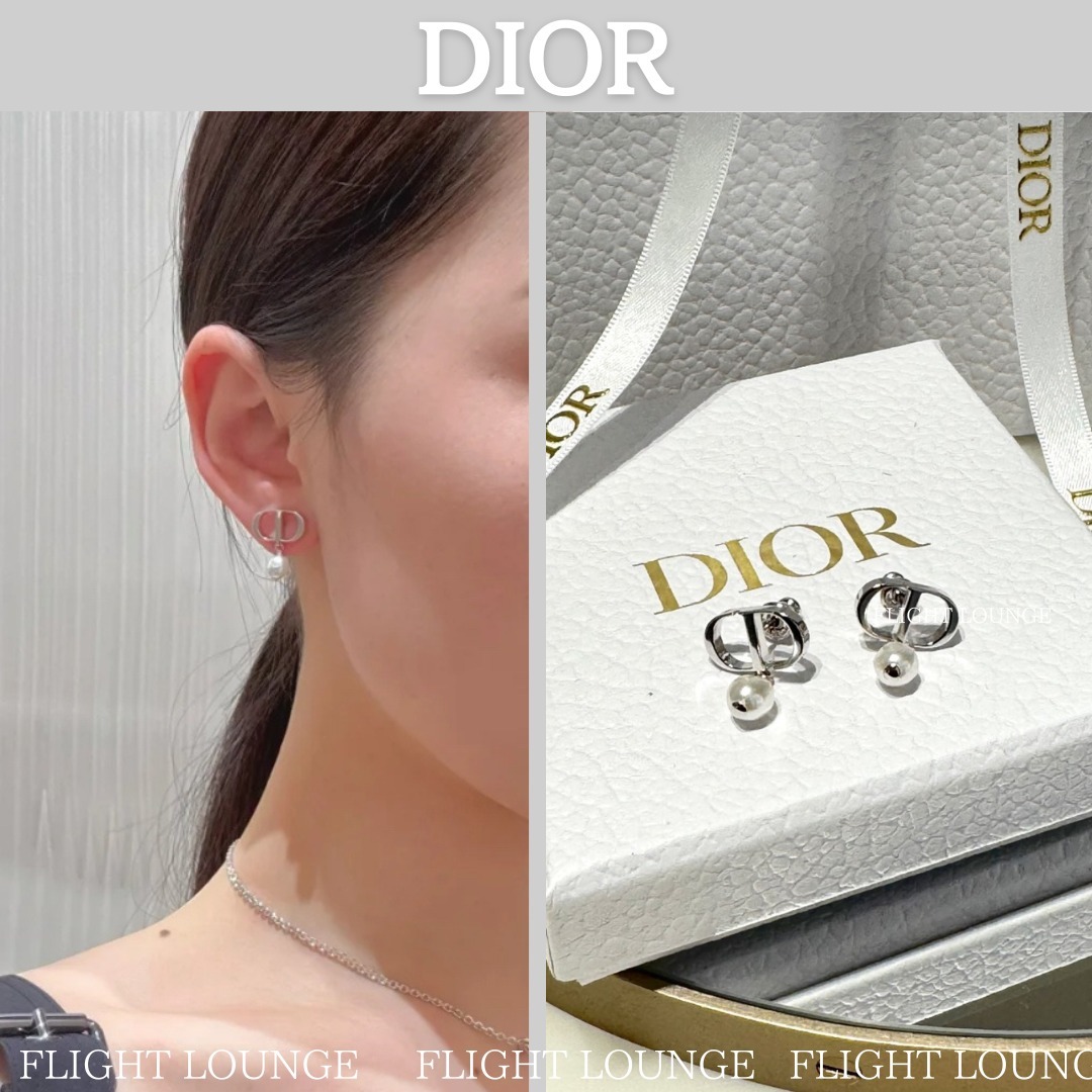 Dior Petit CD Earrings パール ピアス シルバー＆ゴールド (Dior