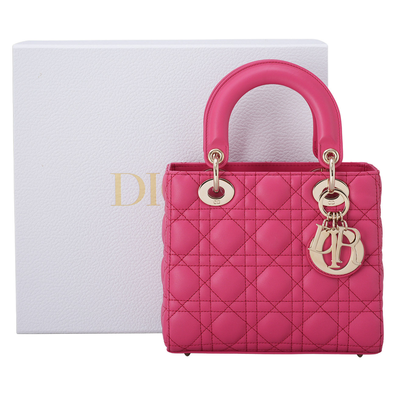 CHRISTIAN DIOR レディディオール スモール ホットピンク (Dior