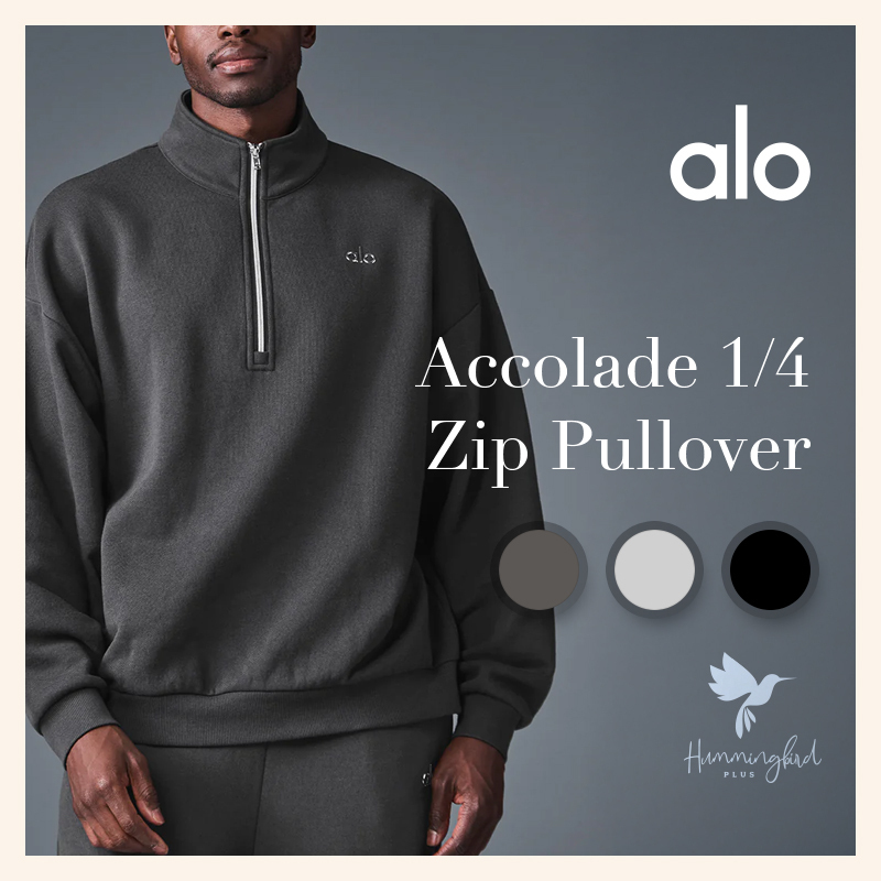 関送込】 * Alo Yoga * Accolade 1/4 ジップ プル―オーバー (ALO Yoga