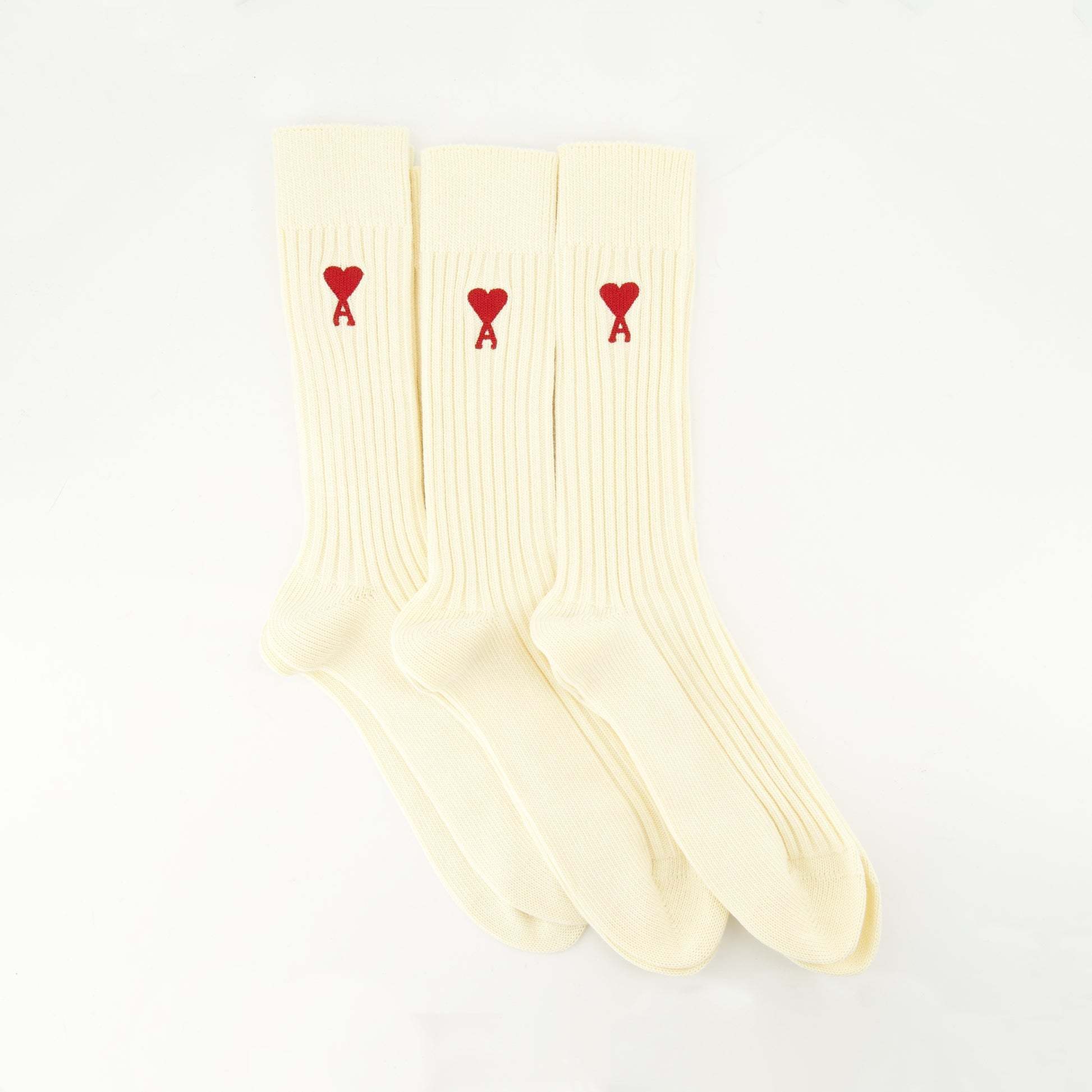 国内発送☆Ami PARIS☆ロゴ ソックス3足組 (AMI PARIS/靴下・ソックス