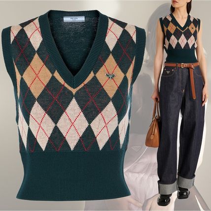 アーガイル PRADA(プラダ) ベスト・ジレ(レディース) - ブランド通販の