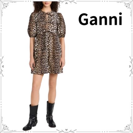 レオパード（ヒョウ柄） Ganni(ガニー) ワンピース・オールインワン