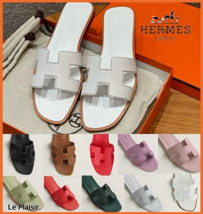 ホワイト（白）系 HERMES Oran(エルメス オラン) サンダル・ミュール