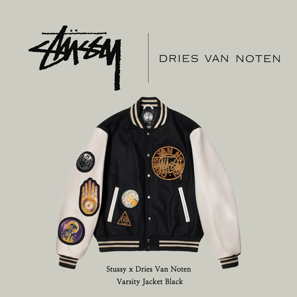 Stussy x Dries Van Noten】 Varsity Jacket Black (STUSSY/アウター