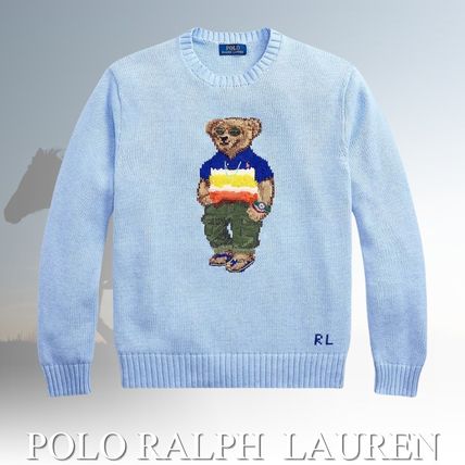POLO RALPH LAUREN ポロベア コットンセーター ロゴ刺繍入り (POLO