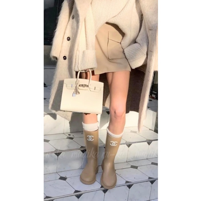 ジェニー着用☆上品【CHANEL】レインブーツ ココマーク (CHANEL/レイン