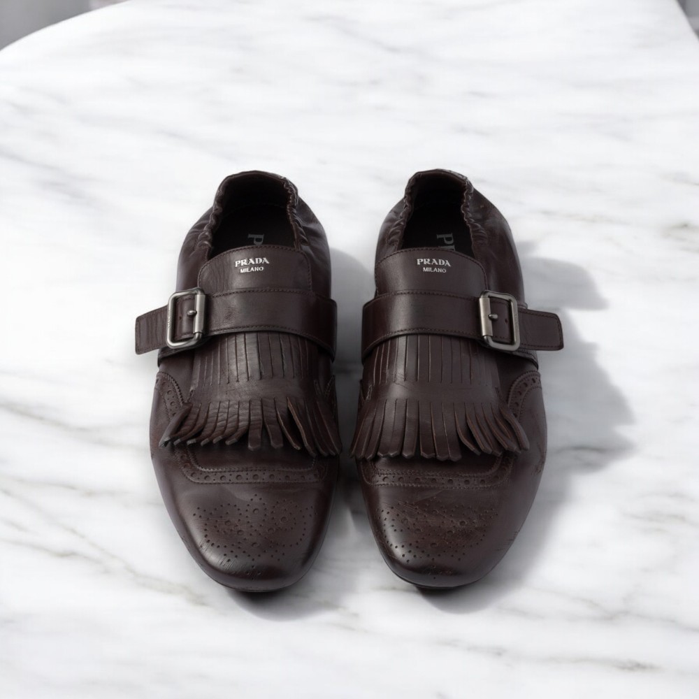 PRADA＊Shuffle fringed monk strap shoesモンクシューズ 送料込