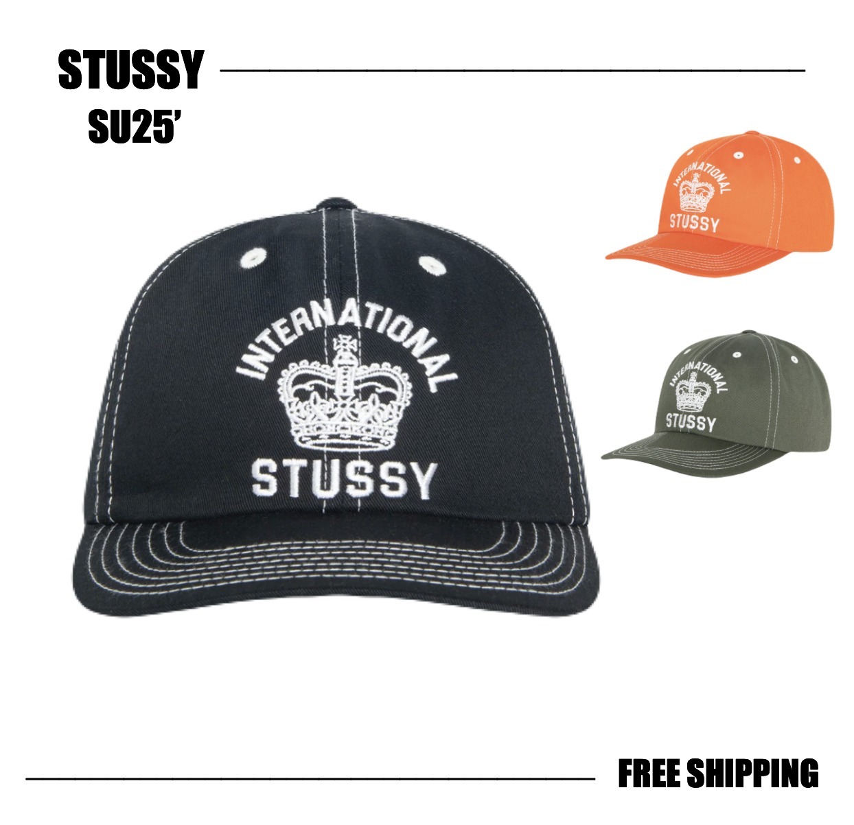 STUSSY SU25'】Stussy Mid International Crown Strapback (STUSSY