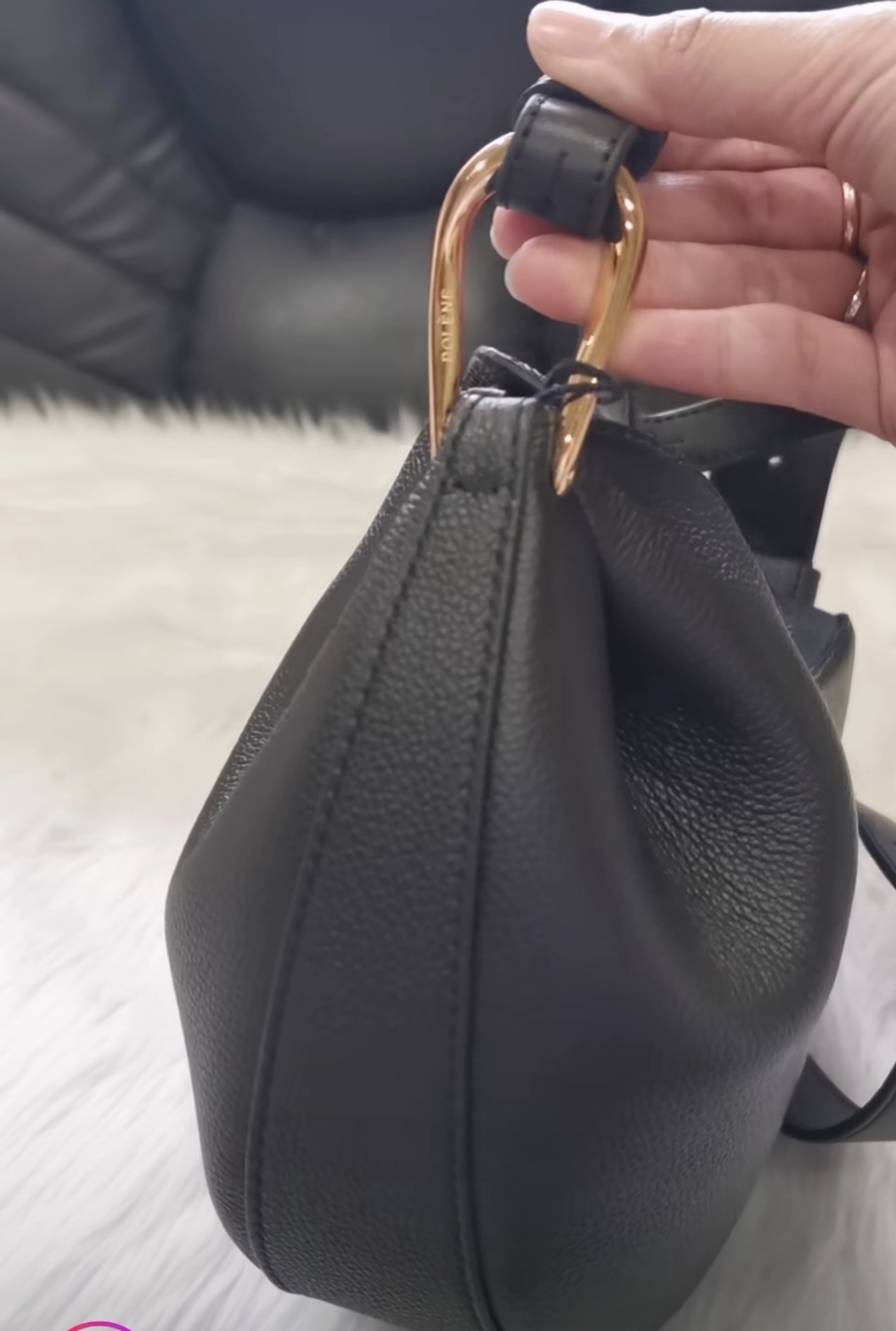 POLENE ポレーヌ○Tonca トンカ カーフレザーショルダーバッグ (POLENE