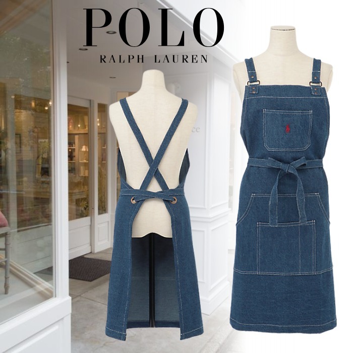 国内発送【POLO RALPH LAUREN】Bordon デニム フルエプロン (POLO