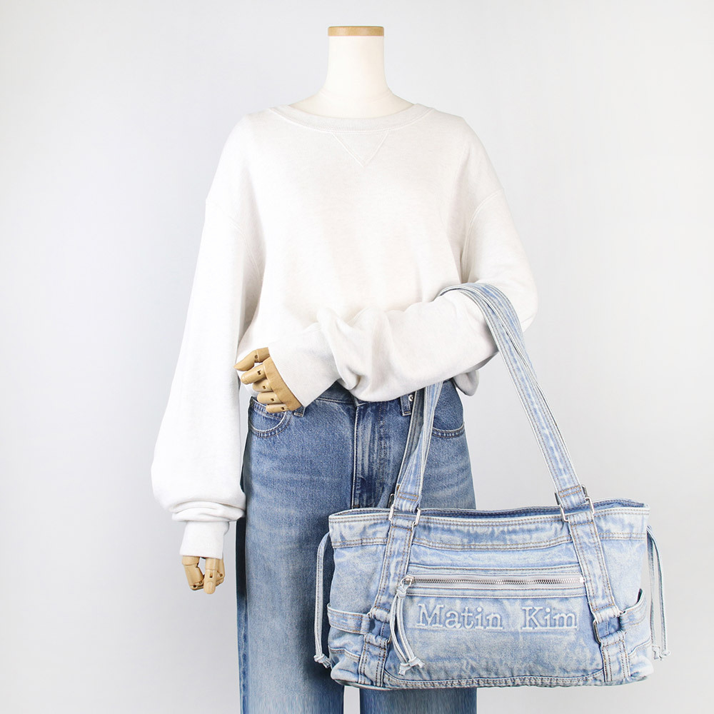 MATIN KIM ショルダーバッグ デニム WASHED DENIM SQUARE (Matin Kim