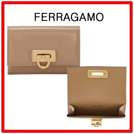 ベージュ系 FERRAGAMO(フェラガモ) カードケース・名刺入れ(レディース