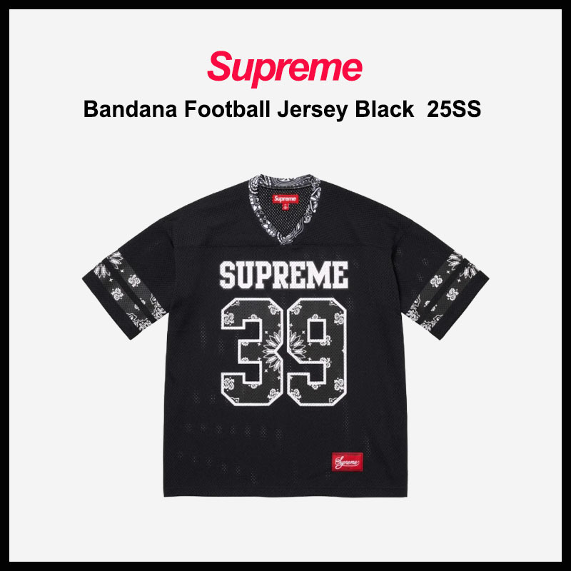 SUPREME】BANDANA FOOTBALL JERSEY BLACK 25SS (Supreme/Tシャツ