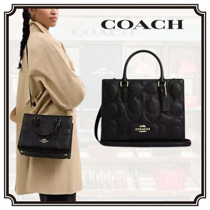 COACH】マギー スモール トート バッグ・シグネチャー レザー (Coach