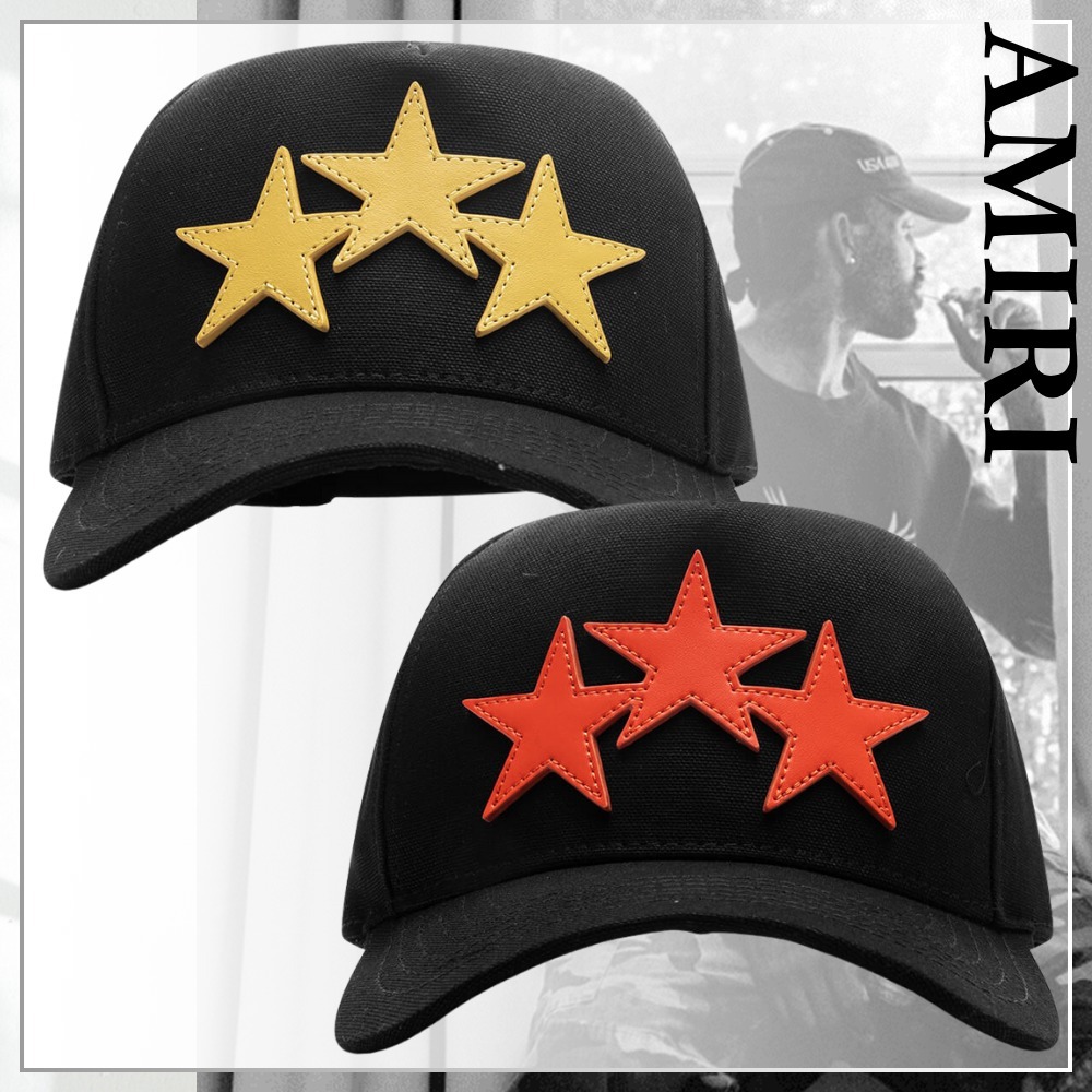 3つ星の刺繍が映える☆【AMIRI】3 スター キャンバス キャップ (AMIRI