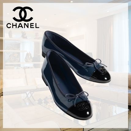 ネイビー（紺）系 CHANEL(シャネル) バレエシューズ(レディース