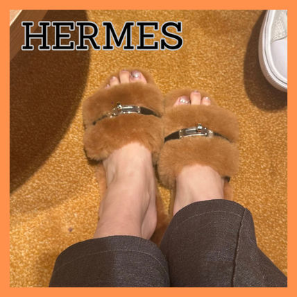 ファーサンダル HERMES(エルメス) サンダル・ミュール(レディース