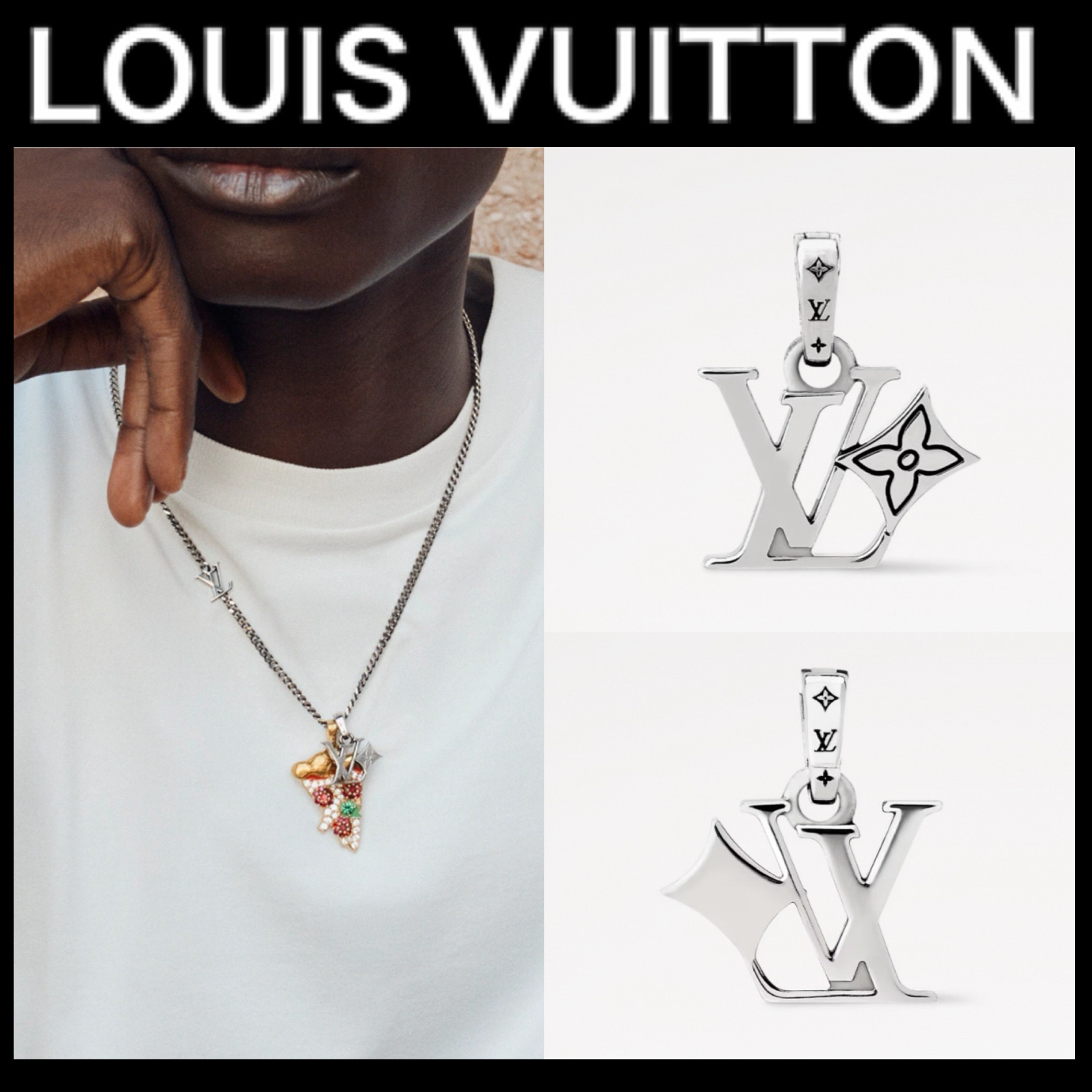 チェーン用チャーム】Louis VuittonチャームLV フラワー (Louis