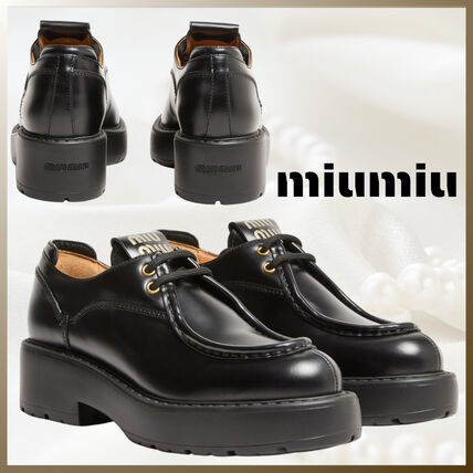 レースアップ MiuMiu(ミュウミュウ) ローファー・オックスフォード