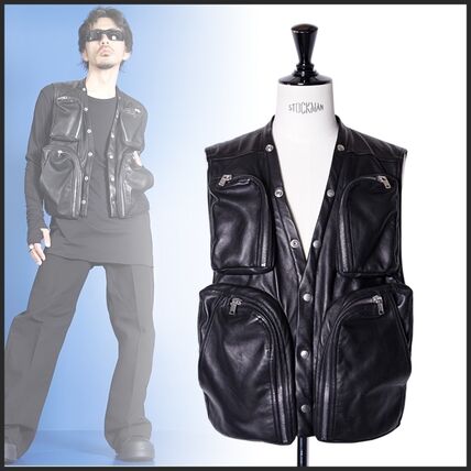 レザー（本革） RICK OWENS(リックオウエンス) ベスト・ジレ(メンズ