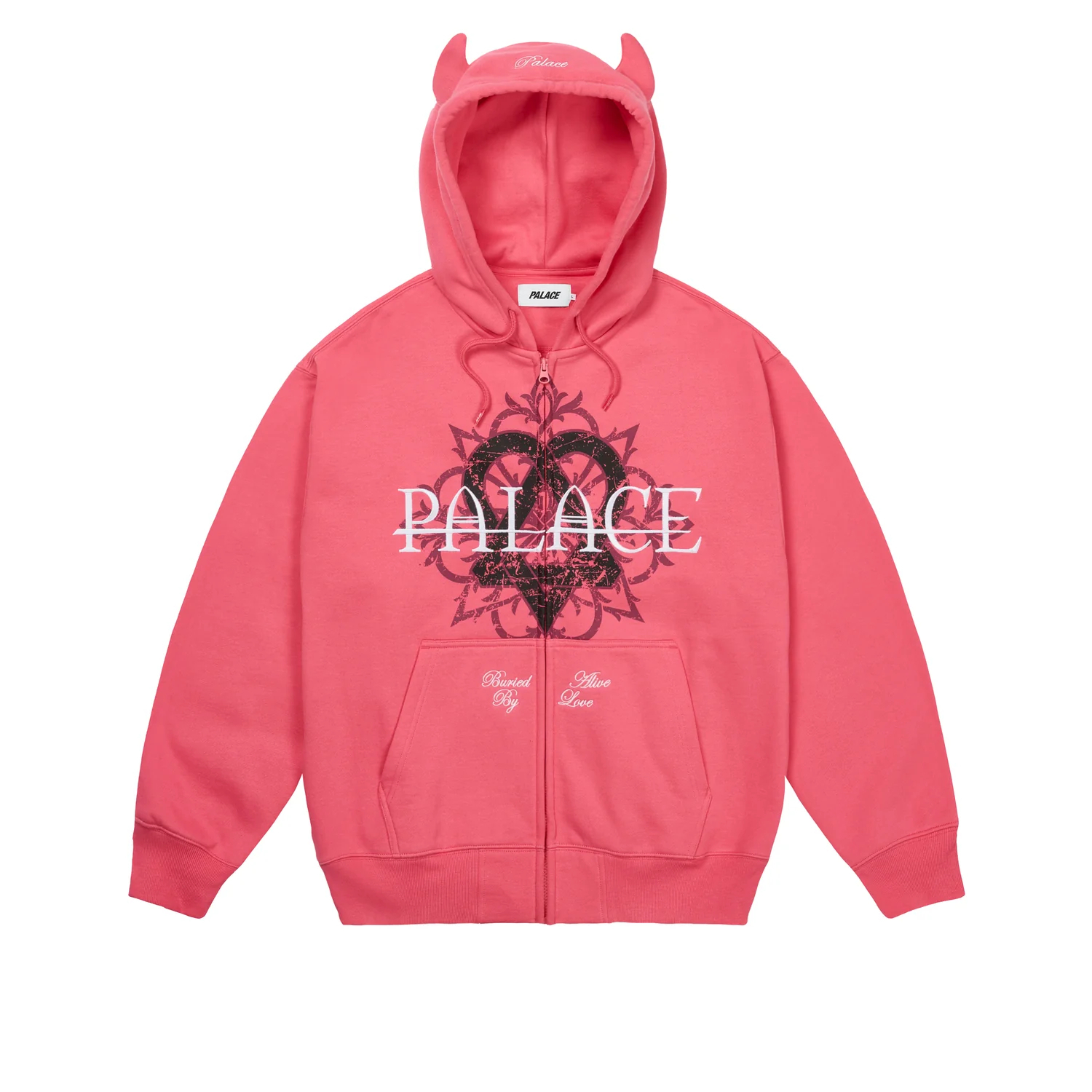 PALACE x HIM】Gram Hood Pink (ホーンフーディー) - 25FW (Palace