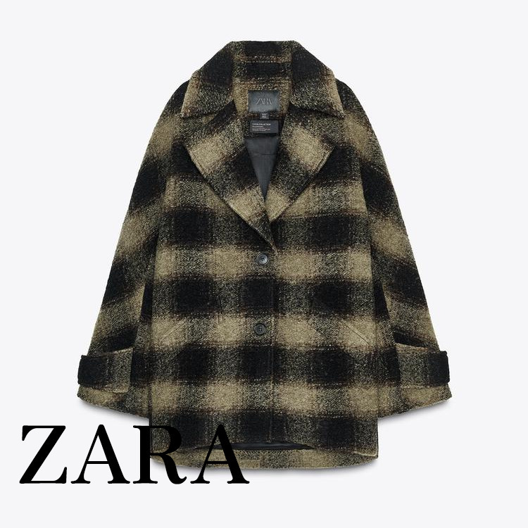 ZARA】チェック柄ウール混コート ZW COLLECTION 限定版 (ZARA/コート