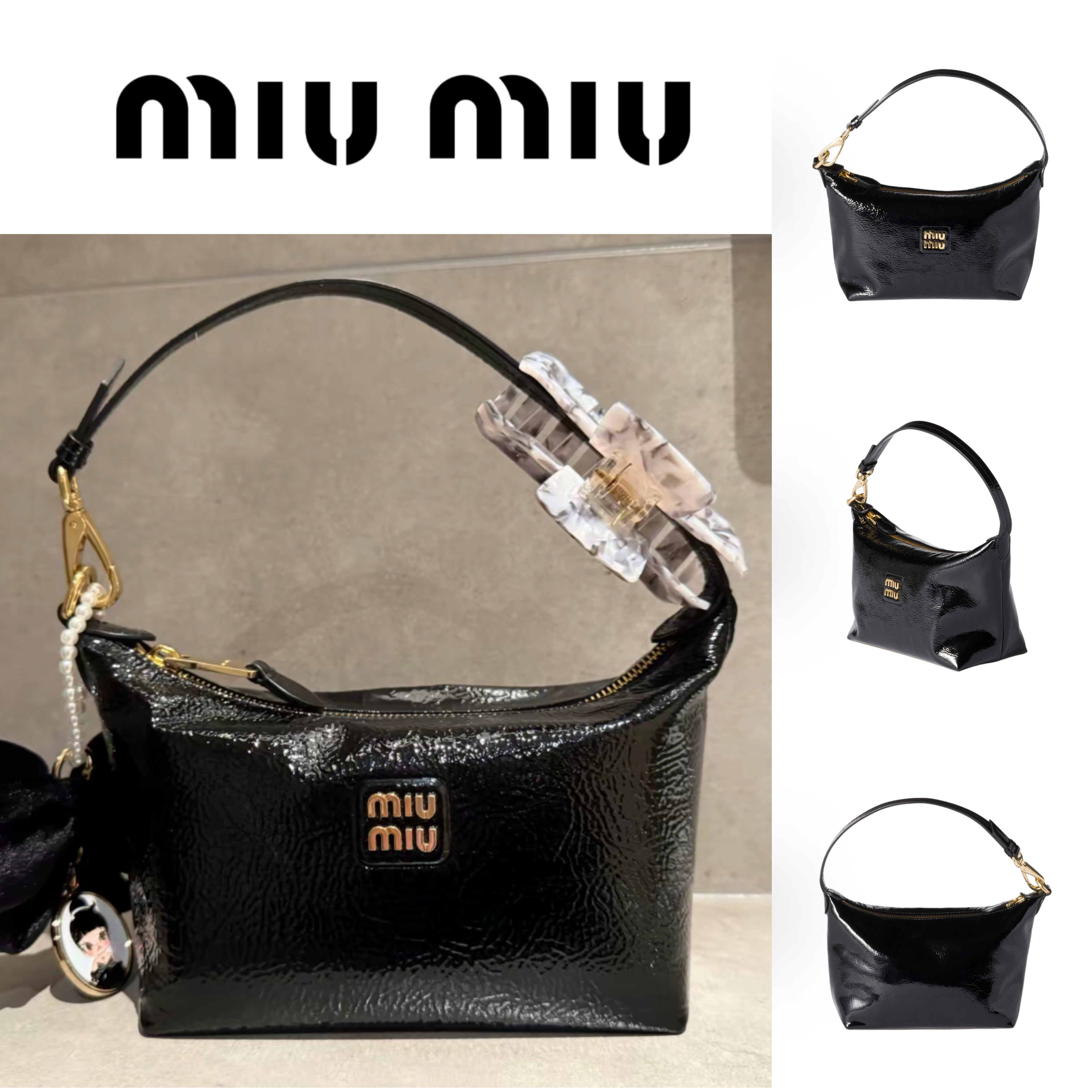 Miu Miu】☆Naplakラムレザー刻印ロゴバッグ (MiuMiu/ハンドバッグ