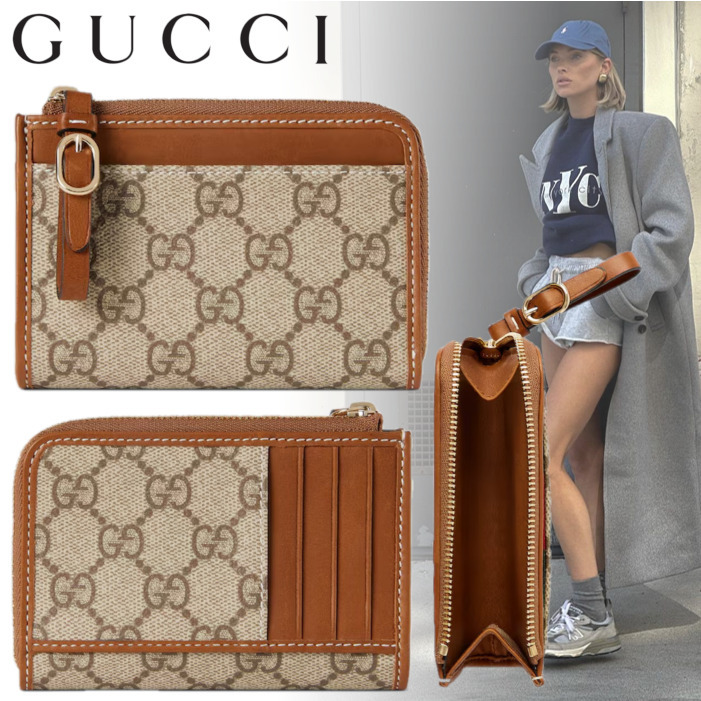 国内直営**GUCCI**GGエンブレム ジップ カードケース (GUCCI/カード