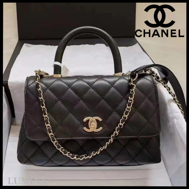 入手困難】CHANEL ココハンドル キャビアスキン 24cm ブラック (CHANEL