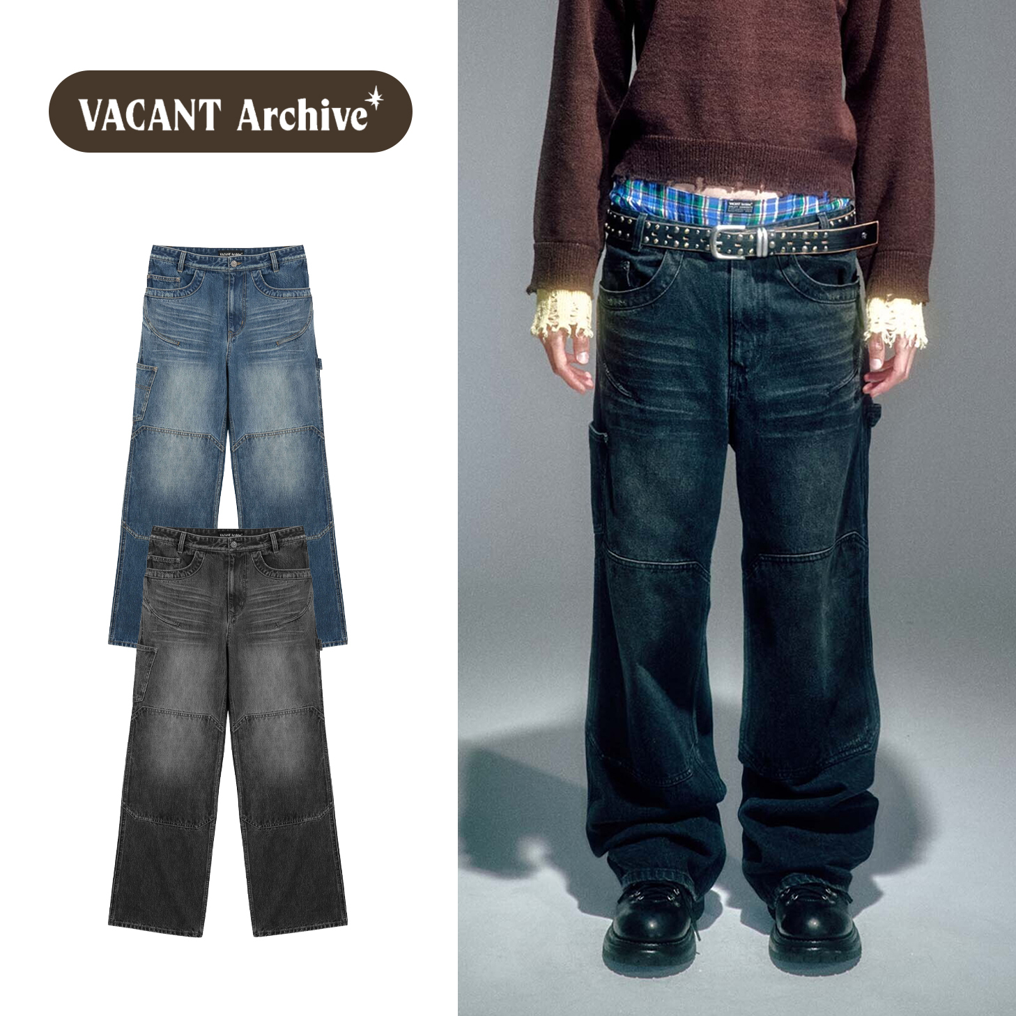 VACANT Archive : 25FW / ENDRICK DAMAGED DENIM PANTS (2COLOR