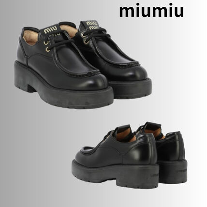 レースアップ MiuMiu(ミュウミュウ) ローファー・オックスフォード